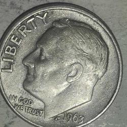 LOT.17 » AMERİKA 1963   1 DİME     GÜMÜŞ  2,5  GRAM