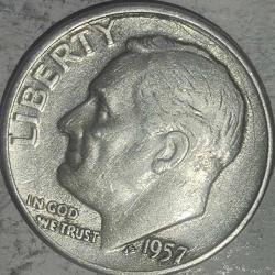 LOT.16 » AMERİKA 1957  1 DİME     GÜMÜŞ  2,5  GRAM