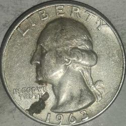 AMERİKA 1962   ÇEYREK DOLAR   QUARTER DOLAR  25 CENT    GÜMÜŞ  6,25  GRAM