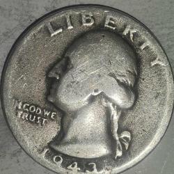 LOT.12 » AMERİKA 1943   ÇEYREK DOLAR   QUARTER DOLAR  25 CENT    GÜMÜŞ  6,25  GRAM