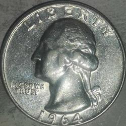 AMERİKA 1964   ÇEYREK DOLAR   QUARTER DOLAR  25 CENT    GÜMÜŞ  6,25  GRAM