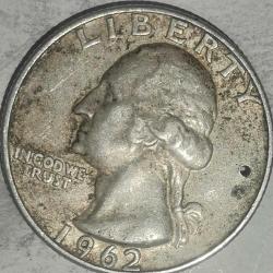 AMERİKA 1962  ÇEYREK DOLAR   QUARTER DOLAR  25 CENT    GÜMÜŞ  6,25  GRAM