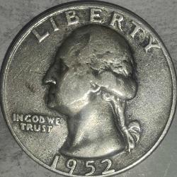 AMERİKA 1952    ÇEYREK DOLAR   QUARTER DOLAR  25 CENT    GÜMÜŞ  6,25  GRAM