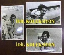 FERİ CANSEL'İN ORİJİNAL 3'LÜ FOTOĞRAF SETİ - 18 x 12 cm EBADINDA - FERİ CANSEL SEVGİLİSİYLE DENİZ KENARINDA ve SANDALDA EĞLENİRKEN ÇEKİLMİŞ 3 FARKLI KARE