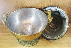 AnTiKa FRANSIZ KoÇ BaŞLı PİRİNÇ BRONZ YüKSeK JARDİNYER-BüYüK SUNUMLUK...