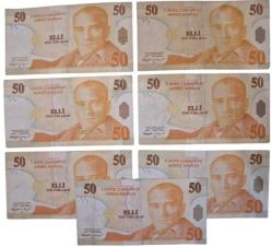 8.EMİSYON 50 YTL HARF TAKIMI(ABCDEFG)