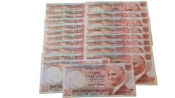 20 ADET 6.EMİSYON 20 LİRA ÇA/ÇÇT