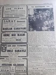 Cumhuriyet Gazetesi - 22 Mart 1950 - Yedi dava Cumhuriyet Başmakale - CHP grubunun seçimler için kararı - af tasarısı dün mecliste komisyona iade edildi - dünya grekoromen güreş şampiyonası - Bulgaristan Yugoslav münasebatı kesiliyor - dün geceki boks müsabakalarını avusturyalılar 3 2 kazandılar - Çin'e giren Sovyet kıtaları - Cumhuriyetin büyük röportajı Yurt ne diyor - Dün limanımıza gelen İngiliz harp gemisi - 1950 yılı başında İngiliz donanması yazan Abidin Daver - ölünceye kadar seninim filmi Çemberlitaş sinemasında - kanunsuz Sokak filmi Alemdar ve milli sinemada - komünizm ve milletlerin mukadderatı yazan Mirza Bala - Nevruz Bayramı sebebiyle İran konsolosluğunda tören fotoğraf - Üç Silahşörler yazan Alexandre Dumas - şehir dram tiyatrosunda Deli Saraylı - Dağlar canavarı yarın akşam Saray sinemasında - meşhur Türk şekercisi Ali Muhittin Hacı Bekir - bugünkü radyo programı - Nevrol Cemal - Dentol antiseptik diş macunu - Philips Radyo - Parker 51 dolma kalem