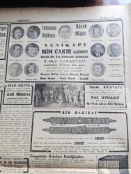 Cumhuriyet Gazetesi - 21 Mayıs 1944 - nutuk'tan sonra yazan Nadir Nadi Başmakale - Bulgaristan'da siyasi buhran kabine düştü meclis reisi başvekil oldu - 19 Mayıs stadında evvelki gün yapılan tören esnasında Milli Şef İsmet İnönü ve Türk gençliği fotoğraf - İtalya'da Hitler hattı yarıldı - hava harbi daha fazla şiddetlendirilecek - orman fakültesinden 36 talebe mezun oldu - maarifçilerin Milli şefe arizaları - okullar Spor Bayramı - Filistin'e büyük miktarda mal kaçıran bir Yahudi kadını yakalandı - Mussolinin gazetesi tarafından verilen haber General Mihailoviç öldürülmüş - haftanın şakaları yazan Burhan Felek - Dolmabahçe stadı - sokaktan Gelen Kadın yazan Esat Mahmut Karakurt Yazı dizisi - Stalin Yugoslav heyetini kabul etti - Bahar şarkısı ve Çelik kanatlı kuşlar filmi Sümer sinemasında - 7 sene Bahtiyar filmi bugün Ar sinemasında - İsmail dümbüllü Beyoğlu İstanbul Gazinosu'nda - çal oynasın revüsü Taksim Kristal'de - Ticaret borsası tellalı Şerafettin Gülsöyle - radyo programı