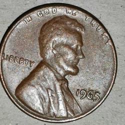 AMERİKA 1964   1 CENT  HATALI  YAZI ÇERÇEVEYE YAPIŞIK