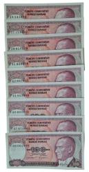 7.EMİSYON 100 LİRA ÇİL 9 ADET F HARFİ