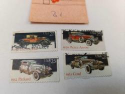 PUL17----DÖRT ADET AMERİKA KLASİK OTO SERİSİ POSTA PULU