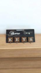 Home Keys El Yapımı Ahşap Anahtar Askısı, Pano Anahtarlık Naturel Renk