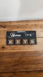 Home Keys El Yapımı Ahşap Anahtar Askısı, Pano Anahtarlık Naturel Renk