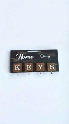 Home Keys El Yapımı Ahşap Anahtar Askısı, Pano Anahtarlık Naturel Renk
