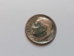 USA ONE DIME 1965 - RENKLİ