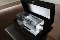 Cam blok içine lazerle işlenmiş üç boyutlu gemi - promosyon