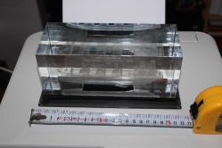 Cam blok içine lazerle işlenmiş üç boyutlu gemi - promosyon