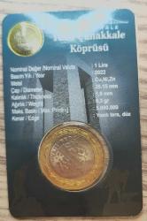 1 Türk Lirası 1915 Çanakkale Köprüsü Özel Kapamalı Bimetal Hatıra parası