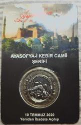 1 Türk Lirası Ayasofya Camii Özel Kapamalı Bimetal Hatıra parası