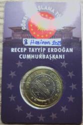 1 Türk Lirası 2023 Göreve Başlama Töreni Özel Kapamalı Bimetal Hatıra parası