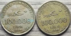 1999-2000 100 Bin Lira Cumhuriyet'in 75. Yılı İkili Set
