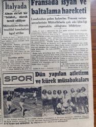 Cumhuriyet Gazetesi - 12 Haziran 1944 - Fransa'da ayaklanmalar yazan Nadir Nadi Başmakale - istila orduları karargaha Fransa'da - müttefikler Cherbourg'a 17 Km. yaklaştılar Montebourg'da Büyük bir savaş başladı - Alman müdafaa hatlarının arkalarına indirilen müttefik piyadeleri imha olundu - büyük Sovyet taarruzu - Finlandiya cephesinden fotoğraflar - Dün yapılan atletizm ve kürek müsabakaları - Askeri Vaziyet Yazan Emekli General H. Emir Erkilet Yazı Dizisi - Ankara'da dün yapılan at yarışları - Demirspor kulübünü yıldönümü - Taksim belediye Gazinosu yazlık pavyon açıldı- Sokaktan Gelen Kadın Yazan Esat Mahmut Karakurt Yazı dizisi - İsviçre felsefe cemiyeti ve takip ettiği gayeler yazan profesör Ziyaeddin Fahri Fındıkoğlu - Kurnaz adam yazan Burhan Felek - Almanların aldığı esirler - marsilya'da 1694 kişi öldü - De Gaulle Amerika'ya çağrıldı - Hasan kuvvet şurubu - Tablet Boyer ağrı kesici - bugünkü radyo programı - Bulmaca - Sadi Tek Tiyatrosu kuyruklu yıldız - Mareşal Stalin