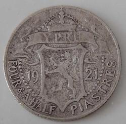 1921 KIBRIS BİRLEŞİK KRALLIK DÖRT BUÇUK (4,5) KURUŞ (PIASTRE) GÜMÜŞ ORİJİNAL MADENİ PARASI ÇOK NADİR K1M2A1