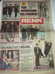 RENK GÜNLÜK GAZETESİ-5 Haziran 1984-Barış Manço‘nun beş alışkanlığı-Ahmet Yıldızalp-Beymen Club-altınyıldız kumaşları-abiye giysileri-nezihe araz-Jull foster-Gıa-andrea-barbara neumann-esrarlı sayı-bulmaca-Dallas-Niyazi yoltaş-Ramazan’da Mevlevîler-İslam kültürü Ramazan-sekiz yüzyıl süren Müslüman egemenliği Abdurrahman bin muaviye eliyle kuruldu-hızında bir yaratık Burak-Şoför İlyas ekranda-Karagöz ve Hacivat-Selvi boylum al yazmalım filmi-Türkan Şoray-Kadir İnanır-bedia akartürk konseri-sayfa sayısı dörttür