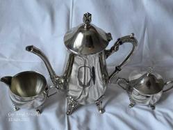 ViNTaGe AVRUPA GÜMÜŞ KaPLaMaLI SÜTLÜK TAKIMI 25 CM