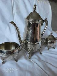 ViNTaGe AVRUPA GÜMÜŞ KaPLaMaLI SÜTLÜK TAKIMI 25 CM