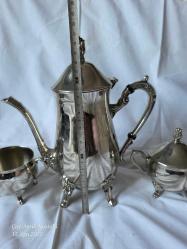 ViNTaGe AVRUPA GÜMÜŞ KaPLaMaLI SÜTLÜK TAKIMI 25 CM