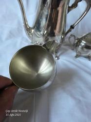 ViNTaGe AVRUPA GÜMÜŞ KaPLaMaLI SÜTLÜK TAKIMI 25 CM
