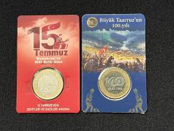 Büyük Taarruzun 100. Yılı 1 TL ve 15 Temmuz Anısı 1 TL - 2'li Set.