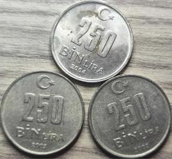 2002-2004 Tedavül 250 Bin Lira Üçlü Set