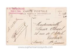 [KARTPOSTAL / ESKİ İSTANBUL] 1911 V. G. Caracache (Karakaş) Banco di Roma Canstatinople kaşeli L'Ambassade d'Angleterre a Therapia (Bosphore) Tarabya'da İngiliz Büyükelçiliği görselli kartpostal