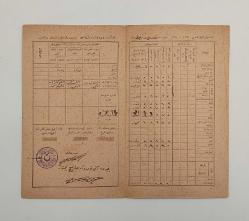 [EĞİTİM TARİHİ / Cumhuriyet Dönemi Osmanlıca] 1341 = 1925 İstanbul Erkek Lisesine mahsus Etvar ve Mesai Cüzdanı (karne)