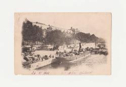 [KARTPOSTAL] Grand Rue Pera - Constantinople'a gönderilmiş, 1908 tarihli, Fransız posta pullu ve damgalı