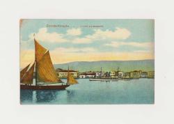 [KARTPOSTAL / ESKİ İSTANBUL] Constantinople  - L'entree aux Dardenelles (Çanakkale Boğazı'na giriş) çizim kartpostal, postadan geçmemiş