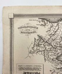 [HARİTA / İSTANBUL / AYASOFYA / ADALAR] Constantinople and the Bosphorus. [i.e., İstanbul ve Boğaziçi] Drawn and engraved by Alexander Findlay, 1832 [with] A plan of the Hagia Sophia and the Princess Islands. Printed by Fisher, Son & Co. in London, UK