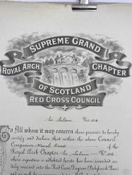 [KIZIL HAÇ YÜKSEK BAŞARI] Supreme Grand Royal Arch Chapter of Scotland Red Cross Council [i.e. İskoç Kızıl Haç Konsili İmtiyaz ve başarı belgesi]