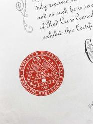 [KIZIL HAÇ YÜKSEK BAŞARI] Supreme Grand Royal Arch Chapter of Scotland Red Cross Council [i.e. İskoç Kızıl Haç Konsili İmtiyaz ve başarı belgesi]
