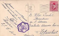 [FOTOĞRAF] İstanbul Galata Union Sigorta Şirketi Müdürü Tevfik Sertel'e Mısır'dan gönderilmiş fotoğraf. Çift dilli CENSOR (Sansür) damgalı,  Mısır postası pulu, altıgen posta damgası ve dalgalı damga,  27 Mayıs 1940 tarihli