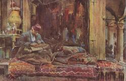 [KARTPOSTAL] Constantinople Stamboul, Grand Bazar, Vendeur de tapis (İstanbul Kapalıçarşı - Halı Satıcısı). Editör: M.I.C.