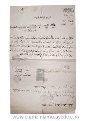 [FİNANS TARİH] 1328 [1912] Osmanlıca, Ziraat Bankası Kırkağaç Sandığı antetli, Kırkağaç Tapu katibine yazılmış, tarla cinsinden bir arazinin kefaleten banka namına geçmesi konulu evrak