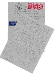 KEMAL AHMET ARÛ (1912-2005) - Islak imzalı, tamamı Osmanlıca, 1949 tarihli, Paris’ten mimar Mukbil Gökdoğan’a gönderilmiş, şehircilik ve mimarlık konuluu zengin içerikli mektup