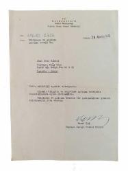 [MEHMET] KEMAL ÇIĞ (1913-1983) - Ahat Ural Bikkul'a gönderilmiş ıslak imzalı, 1973 tarihli, Saray Kütüphanesi'nde çalışma isteğinin onaylanmış olduğuna dair daktilo mektup