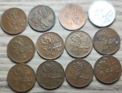 1964-1975 Tedavül 5 Kuruş On İkili Set