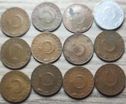 1964-1975 Tedavül 5 Kuruş On İkili Set