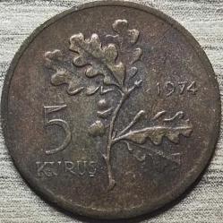 1974 Tedavül 5 Kuruş